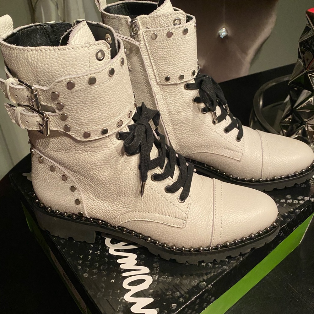 White Sam Edelman Jennifer combat boots